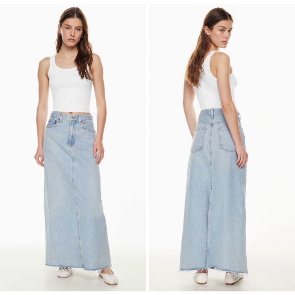 Agolde Hilla Denim Maxi Skirt Size 29